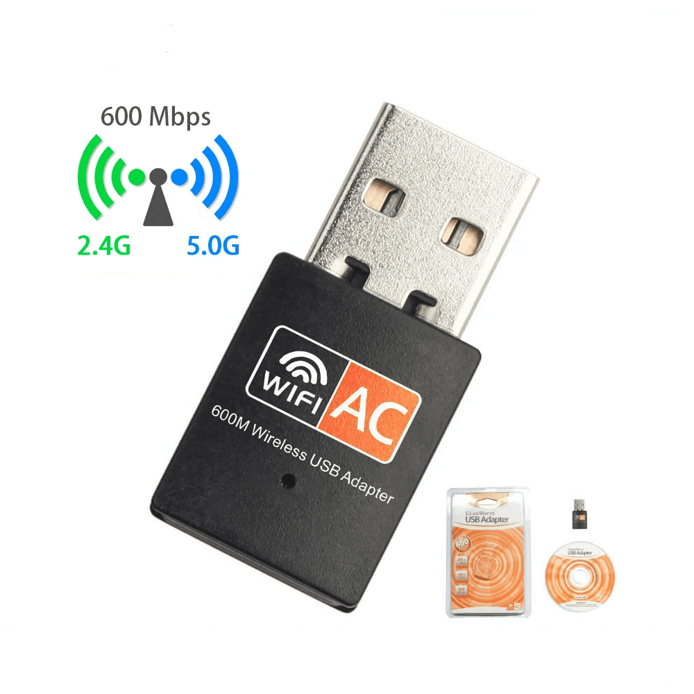 Adaptateur Wi-Fi USB AC 600 Mbps – Double bande 2,4 GHz / 5 GHz