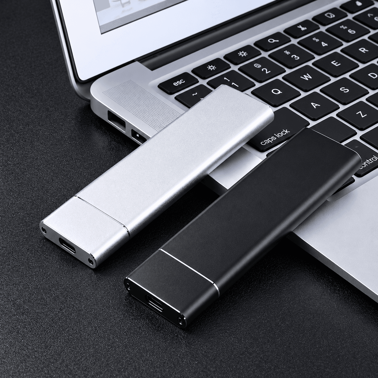 Boîtier double protocole SATA NVMe HDD en alliage d'aluminium USB 3.0 et Type C pour SSD M.2