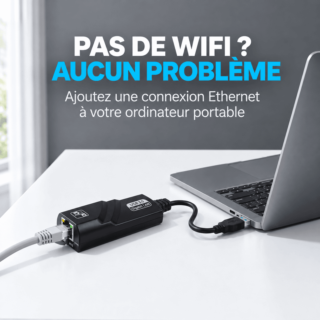 Adaptateur Réseau USB 3.0 vers Ethernet RJ45 Gigabit